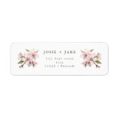 Étiquette Adresse de fleur rose de cerisier doux (Devant)