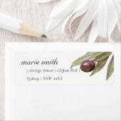 ÉTIQUETTE ADRESSE DE FOLIAGE DE COULEUR D'EAU OLIVE RUSTIQUE (En situation)