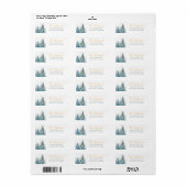 Étiquette Adresse de forêt de pins en hiver (Feuille entière)