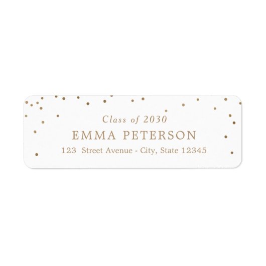 Étiquette Adresse de graduation de couleur élégante (Devant)