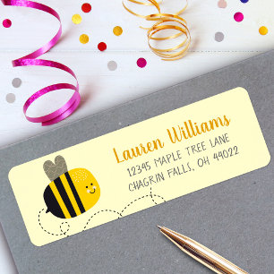 Étiquette Adresse de joyeux anniversaire pour enfant abeille
