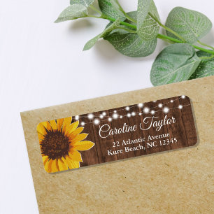 Étiquette Adresse de la Baby Shower Tournesol et Guirlandes