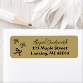 Étiquette Adresse de la douche de mariage au nœud papillon f (En situation)