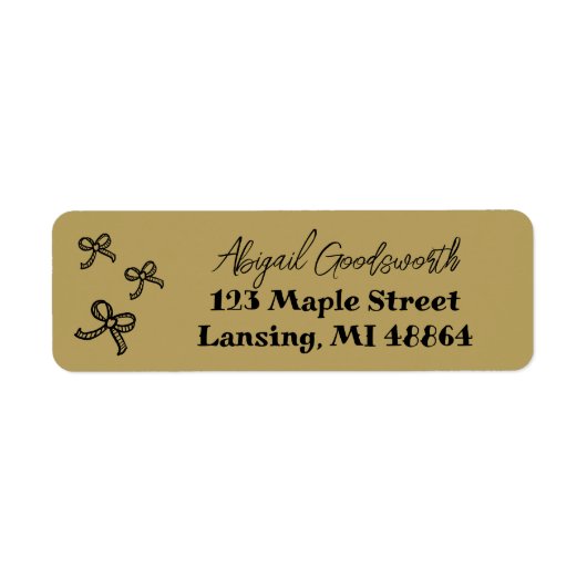 Étiquette Adresse de la douche de mariage au nœud papillon f (Devant)