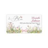 Étiquette Adresse de la douche de mariage florale sauvage Lo (Devant)