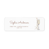 Étiquette Adresse de la fête de mariage Pearls And Prosecco (Devant)