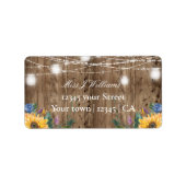 Étiquette Adresse de la fête prénuptiale au Budget Barn Wood (Devant)