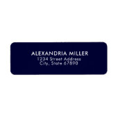 Étiquette Adresse de la marine moderne Blue White Typographi (Devant)