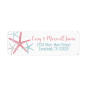 Étiquette Adresse de la Plage d'Été à l'Aquarelle Côtière (Devant)