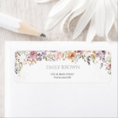 Étiquette Adresse de la réception de mariage Elegant Wildflo (En situation)