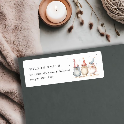 Étiquette Adresse de l'Anniversaire de enfant des oiseaux de