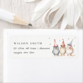 Étiquette Adresse de l'Anniversaire de enfant des oiseaux de (En situation)