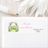 Étiquette Adresse de l'arc Mariage de fleurs de printemps (En situation)