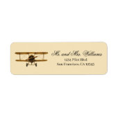 Étiquette Adresse de l'avion vintage Antique Biplane (Devant)