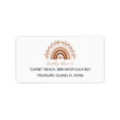 Étiquette Adresse de l'enveloppe arc-en-ciel Boho (Devant)