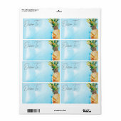 Étiquette Adresse de l'enveloppe d'ananas tropicale dynamiqu (Feuille entière)