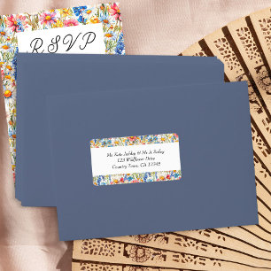 Étiquette Adresse de l'enveloppe RSVP du Fleur sauvage de pa