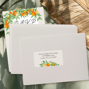 Étiquette Adresse de l'enveloppe RSVP Orange Blossom