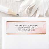 Étiquette Adresse de l'expéditeur | Aquarelle rose moderne (En situation)