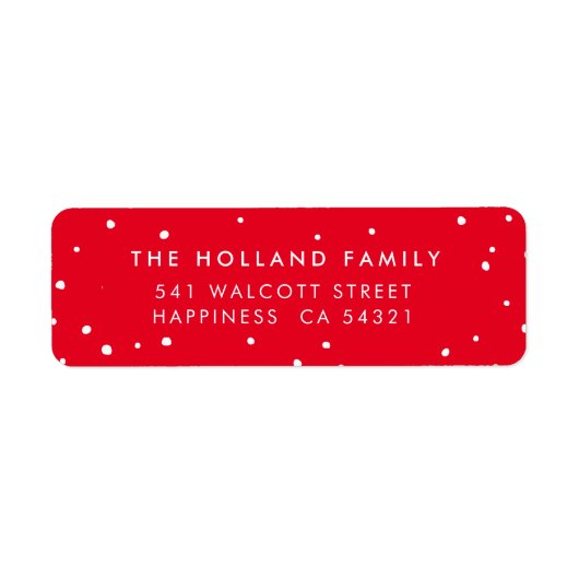 Étiquette ADRESSE DE L'EXPÉDITEUR mignon taches de neige mod (Devant)