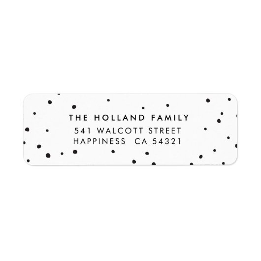 Étiquette ADRESSE DE L'EXPÉDITEUR mignon taches de neige mod (Devant)