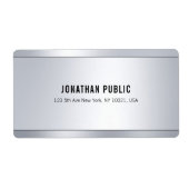 Étiquette Adresse de livraison argentée Glamour Moderne Chic (Devant)