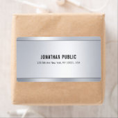 Étiquette Adresse de livraison chic moderne glamour argent (En situation)