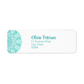Étiquette Adresse de Mandala Turquoise moderne (Devant)