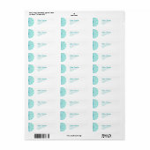 Étiquette Adresse de Mandala Turquoise moderne (Feuille entière)