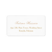 Étiquette Adresse de mariage à la calligraphie dorée minimal (Devant)