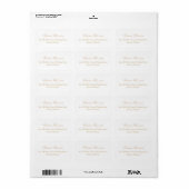 Étiquette Adresse de mariage à la calligraphie dorée minimal (Feuille entière)