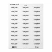 Étiquette Adresse de mariage à typographie simple (Feuille entière)