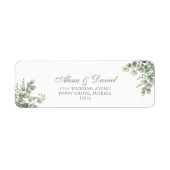 Étiquette Adresse de mariage au eucalyptus de la verdure mod (Devant)