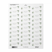Étiquette Adresse de mariage au eucalyptus de la verdure mod (Feuille entière)