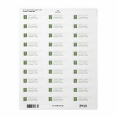 Étiquette Adresse de mariage au monogramme vert (Feuille entière)
