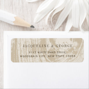 Étiquette Adresse de mariage automnal avec texture de bois b
