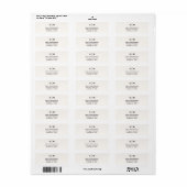 Étiquette Adresse de mariage classique en monogramme blanc (Feuille entière)