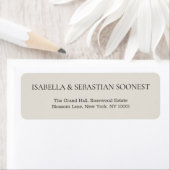 Étiquette Adresse de mariage crème (En situation)