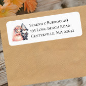 Étiquette Adresse de mariage de gnome orange mignon