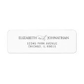 Étiquette Adresse de Mariage de script minimale simple (Devant)