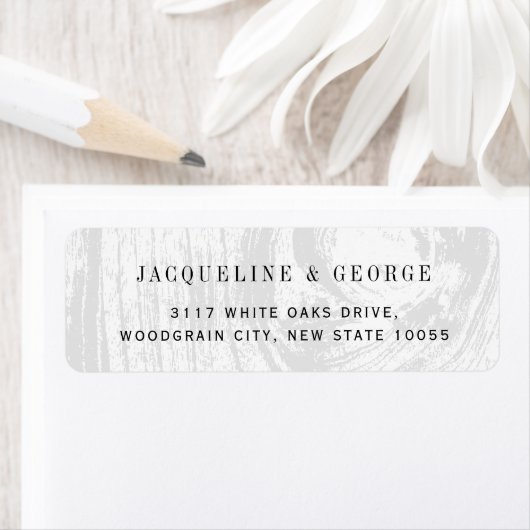 Étiquette Adresse de mariage d'hiver au motif de grain de bo (En situation)