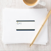 Étiquette Adresse de mariage élégante Marine et Gold (En situation)