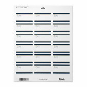 Étiquette Adresse de mariage élégante Marine et Gold (Feuille entière)