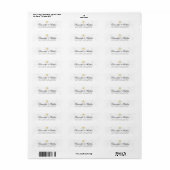 Étiquette Adresse de mariage élégante vintage or motif damas (Feuille entière)