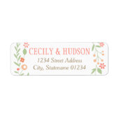 Étiquette Adresse de mariage fantaisiste aux fleurs sauvages (Devant)