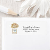 Étiquette Adresse de mariage floral au Champagne Peonies & P (En situation)
