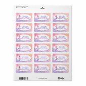 Étiquette Adresse de Mariage nautique moderne Chevron (Feuille entière)