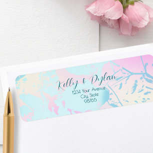 Étiquette Adresse de mariage pastel abstrait moderne