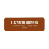 Étiquette Adresse de mariage simple typographie terracotta b (Devant)
