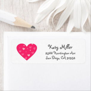 Étiquette Adresse de mignonne rose Heart Girls